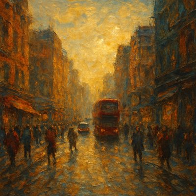 urban street with city activity