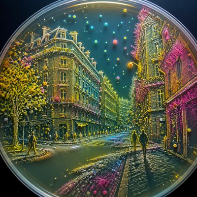 Bacteriological Agar Art Style Transfer Example
