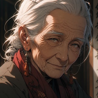 close-up portrait of an elderly person with expressive weathered features