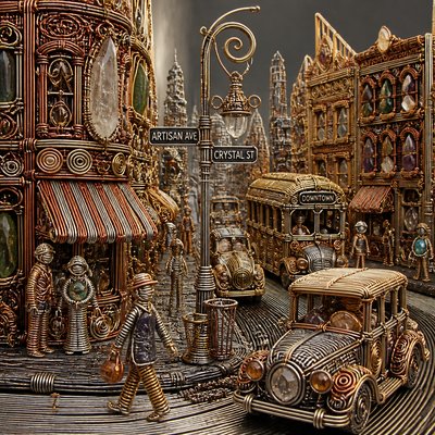 urban street with city activity