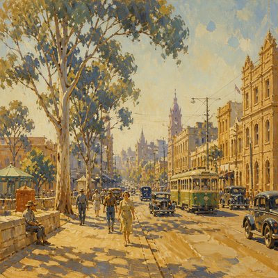 urban street with city activity