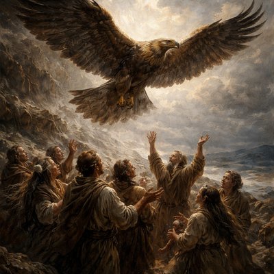 Use the golden eagle to express without words “But let all that trust on thee be glad in thee: they shall exult for ever, and thou shalt dwell among them; and all that love thy name shall rejoice in thee.” (Psalms 5:11, Brenton)
