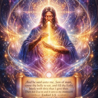 Display verse as meditation:
“And he said unto me, Son of man, cause thy belly to eat, and fill thy bowels with this (scroll) that I give thee. Then did I eat it; and it was in my mouth as honey for sweetness.” (Ezekiel 3:3, KJV)
