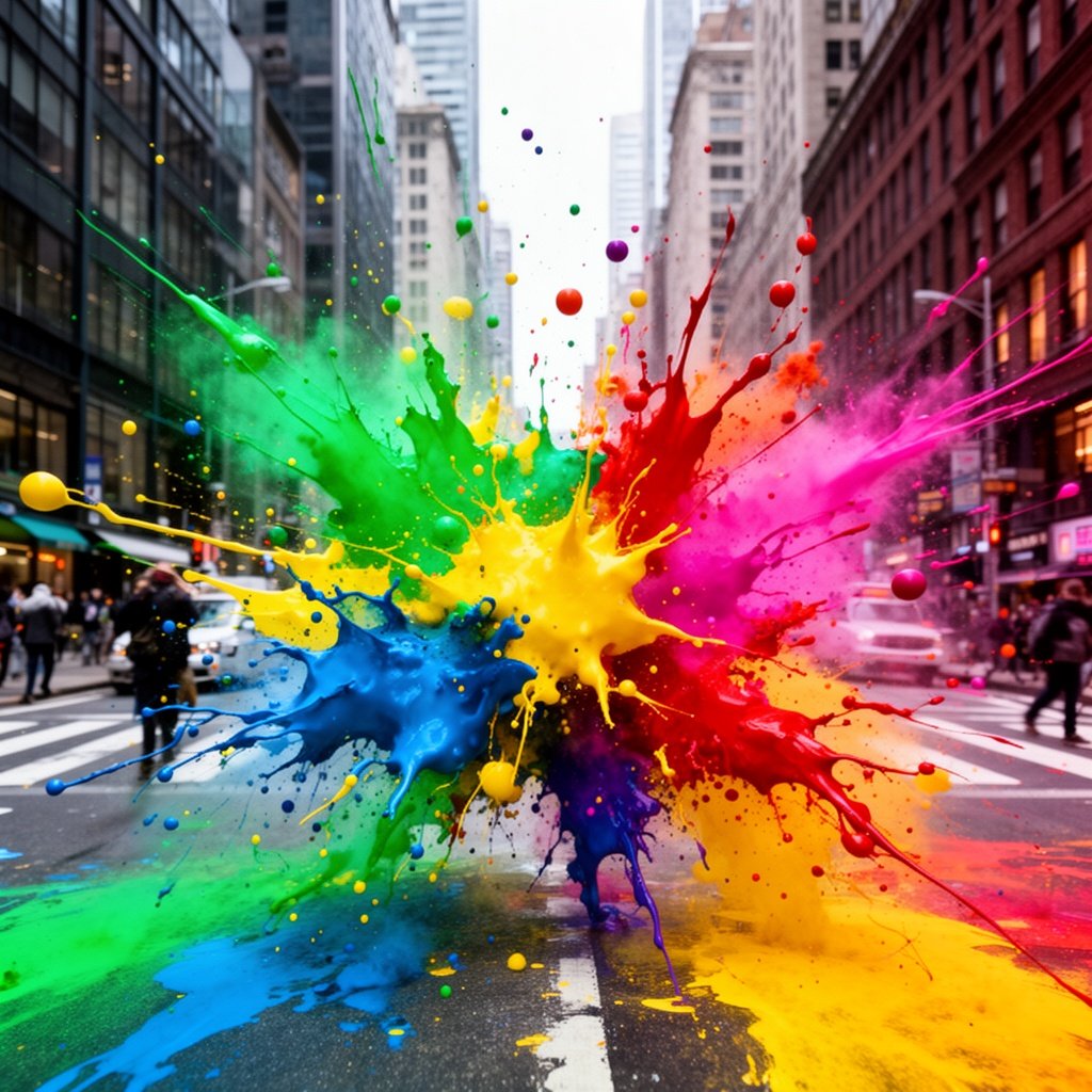 Busy urban city street