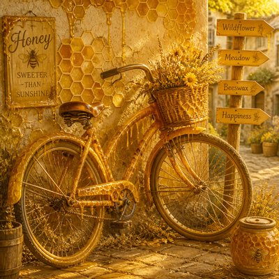 bicyle resting against a wall — Honeycore Aesthetic
