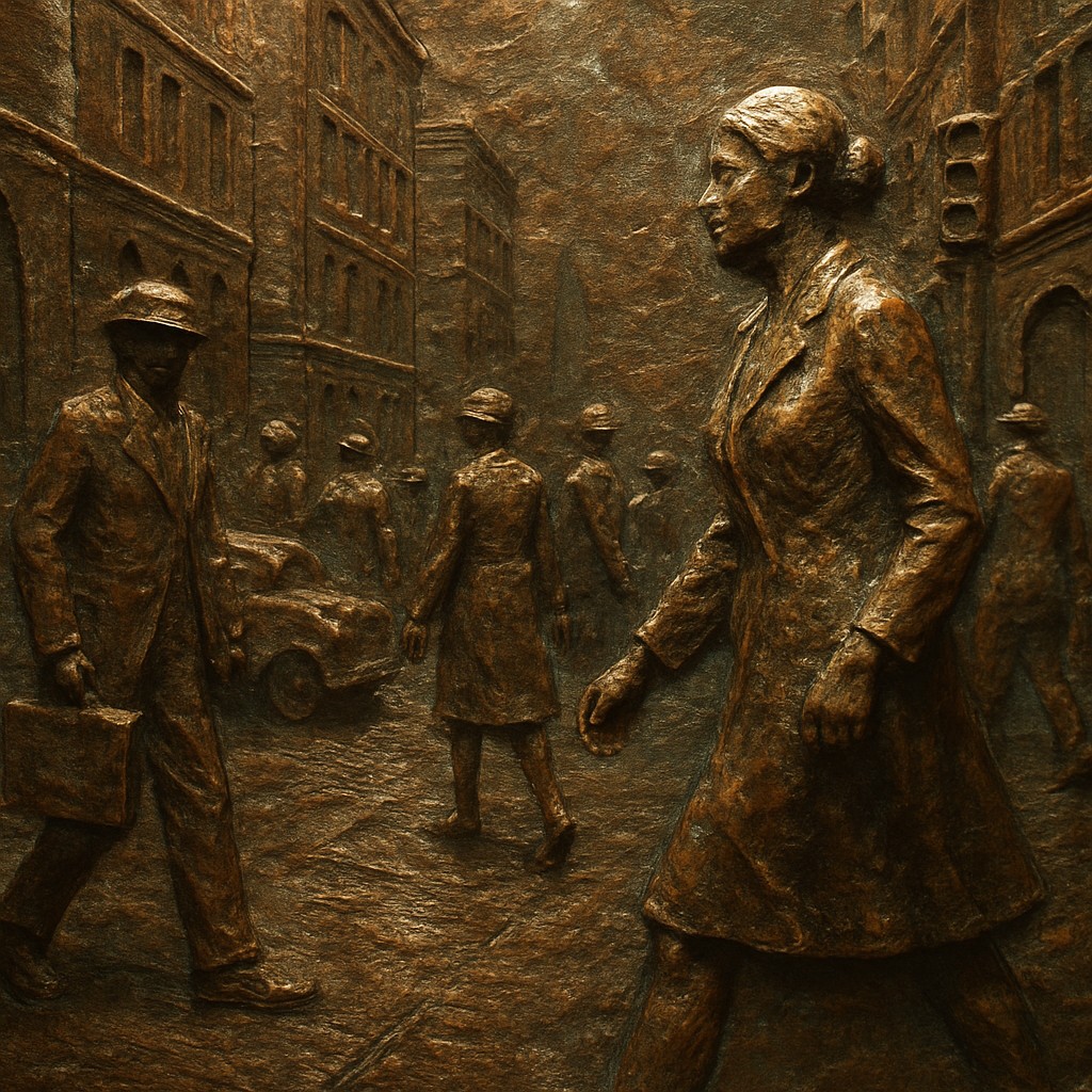 urban street with city activity