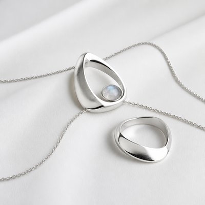 Modernist Silver Jewelry Design Style Transfer Example