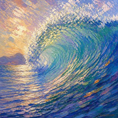 a large ocean wave curling and cresting
