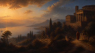 sweeping panoramic landscape with a dramatic sky