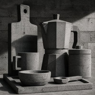 still life with everyday objects — Brutalist Architecture Art