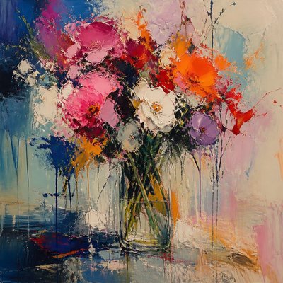 bouquet of flowers in a glass vase