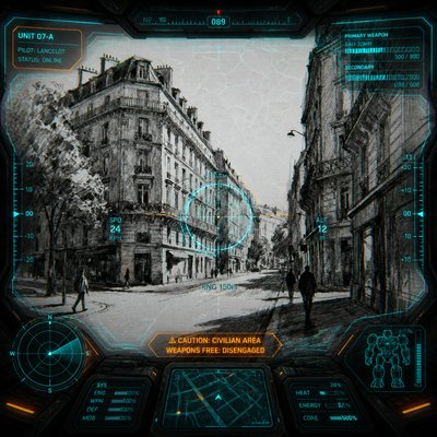 Mecha Pilot Interface View Style Transfer Example