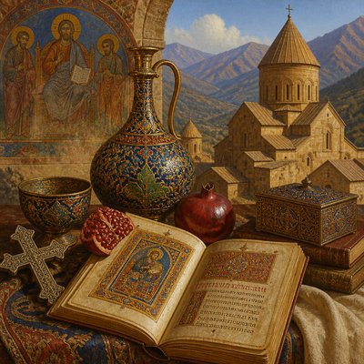 still life with everyday objects — Georgian Art Style