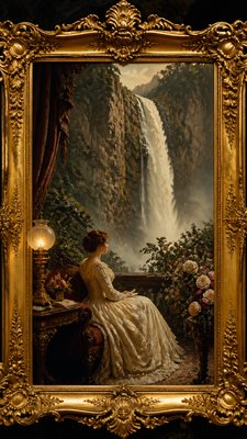 towering waterfall cascading down a cliff