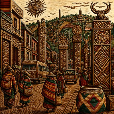 urban street with city activity