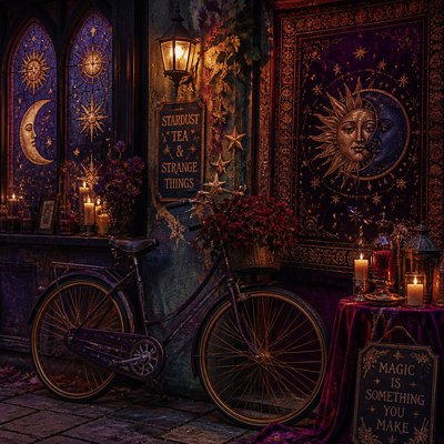 bicyle resting against a wall — Whimsigoth Aesthetic