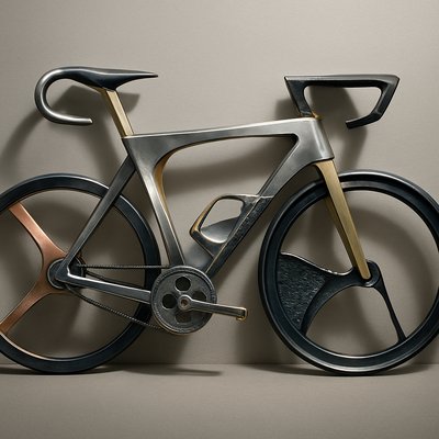 bicyle resting against a wall