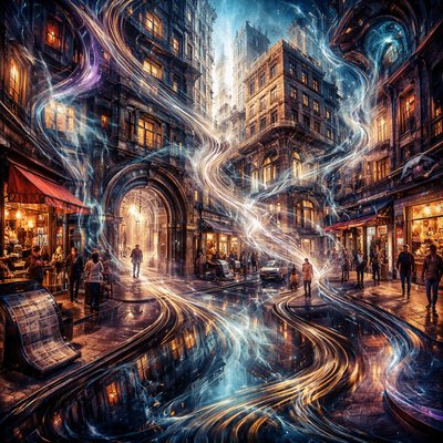 urban street with city activity

