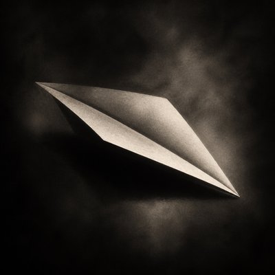 a paper plane, clean minimal composition on a plain background, no text