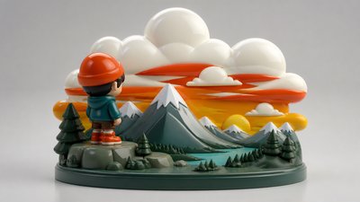 sweeping panoramic landscape with a dramatic sky
