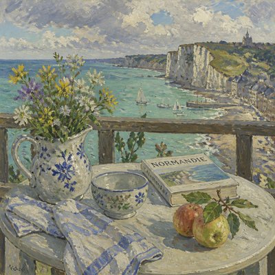 still life with everyday objects — Normandy Coast Art Style