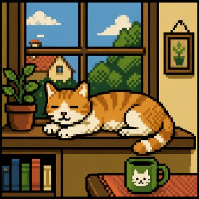 a cat lounging in a sunlit window