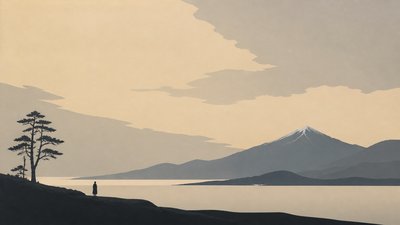 sweeping panoramic landscape with a dramatic sky