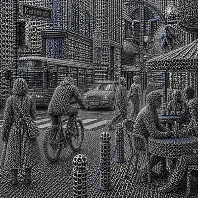 urban street with city activity
