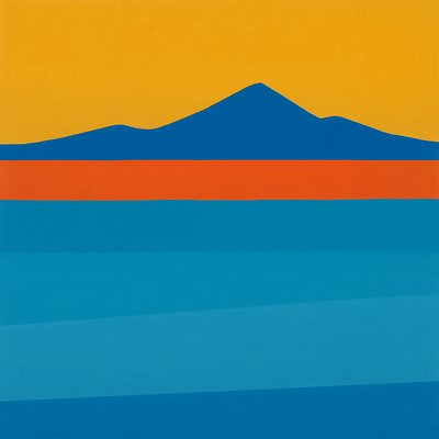 serene landscape with mountains and water