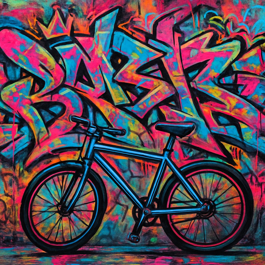 bicyle resting against a wall