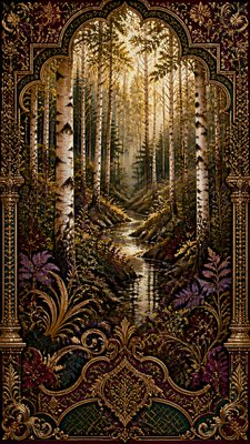 a serene birch forest in soft morning light, no people, no text