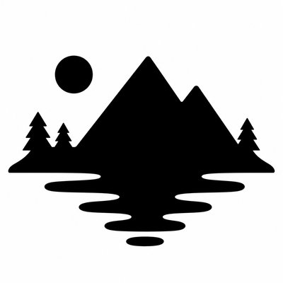 serene landscape with mountains and water