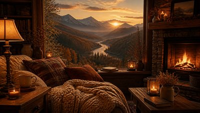 a vast valley with a river winding toward distant mountains at sunrise, no people, no text