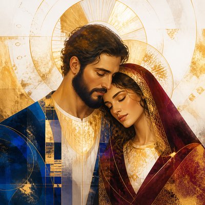 portrait of two people together — Contemporary Religious Art