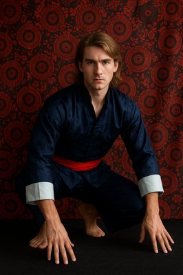 a man in a kimono poses for a picture