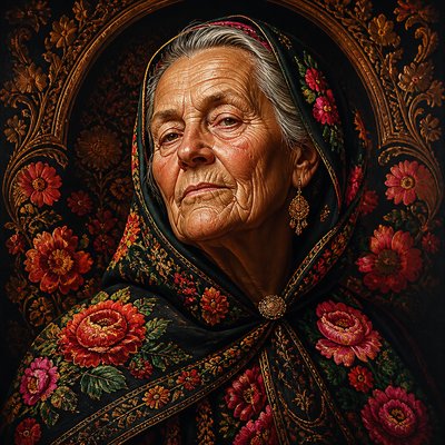 close-up portrait of an elderly person with expressive weathered features
