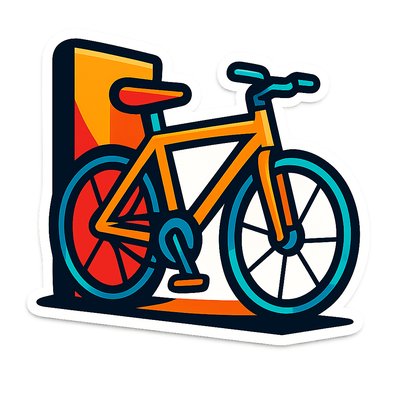 bicyle resting against a wall