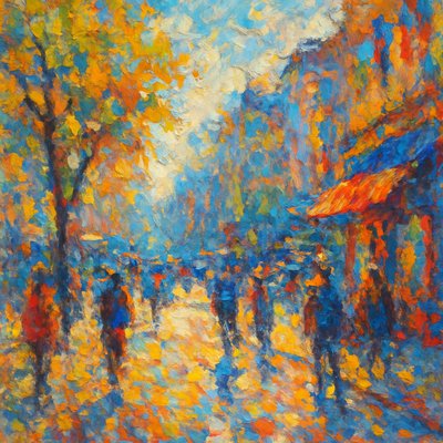 urban street with city activity