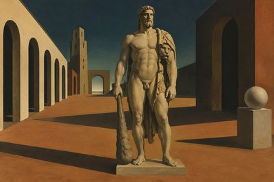 front view of Hercules with club