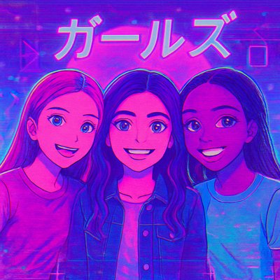 a group of three girls standing next to each other