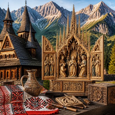 wide landscape with natural scenery — Slovak Art Style