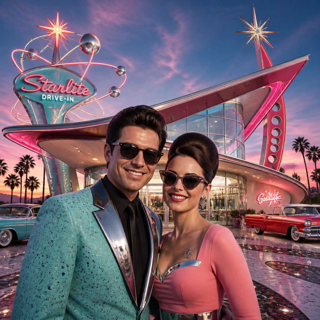 portrait of two people together — Googie Architecture