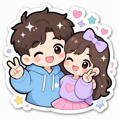 portrait of two people together