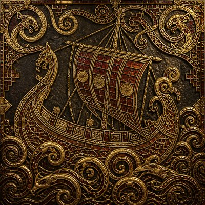 sailing ship on a stormy sea