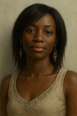 a painting of a woman in a tank top