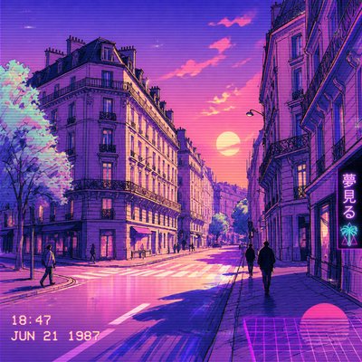 Vaporwave Anime Aesthetic Style Transfer Example