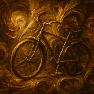 bicyle resting against a wall