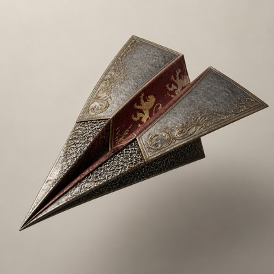 a paper plane, clean minimal composition on a plain background, no text