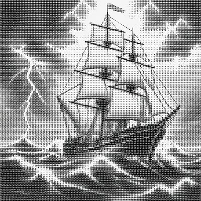 sailing ship on a stormy sea