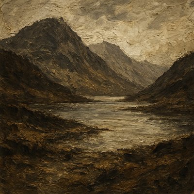 serene landscape with mountains and water